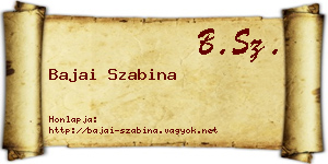Bajai Szabina névjegykártya