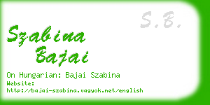 szabina bajai business card